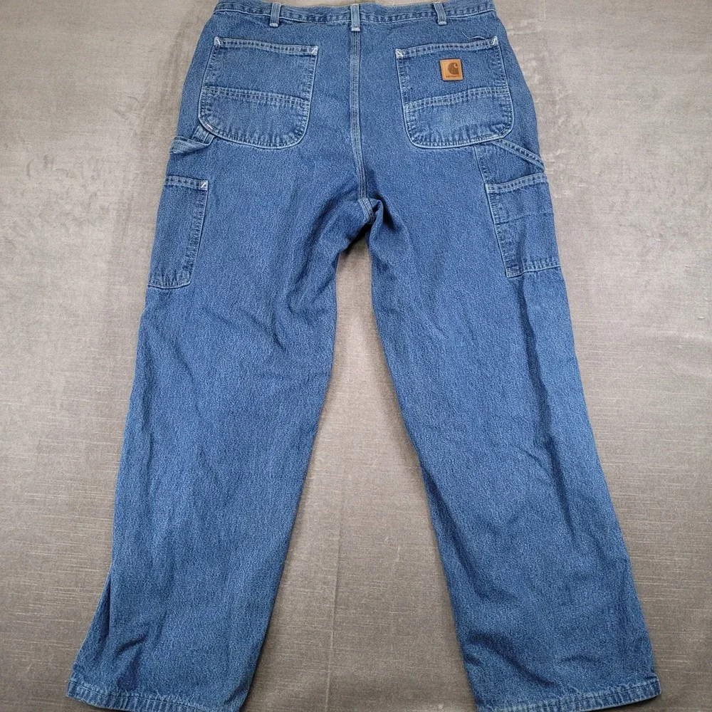 Carhartt B13-DST Loose Fit Carpenter Jeans Mens Actual Sz‎ 35x30 Blue Denim Work